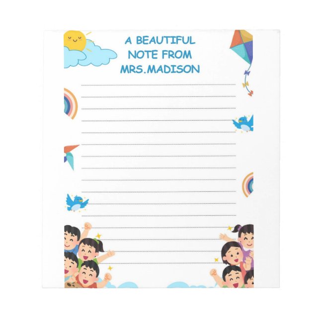  Back to Schoo Fun Colored Notepad (Front)