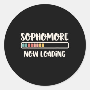 Back To School 10th Grade 10 Sophomore Now Loading Classic Round Sticker
