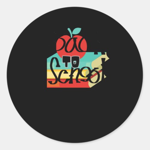 Back To School 13  Classic Round Sticker