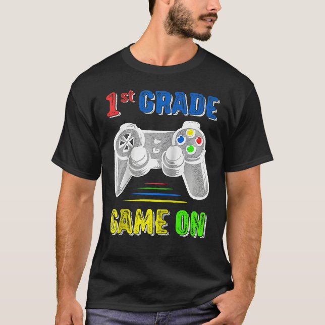 Back to School 1st First Grade Gamer Video Game  K T-Shirt (Front)