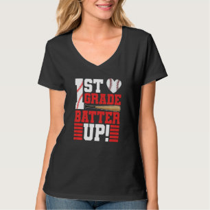 Back To School 1st Grade Batter Up Baseball First T-Shirt
