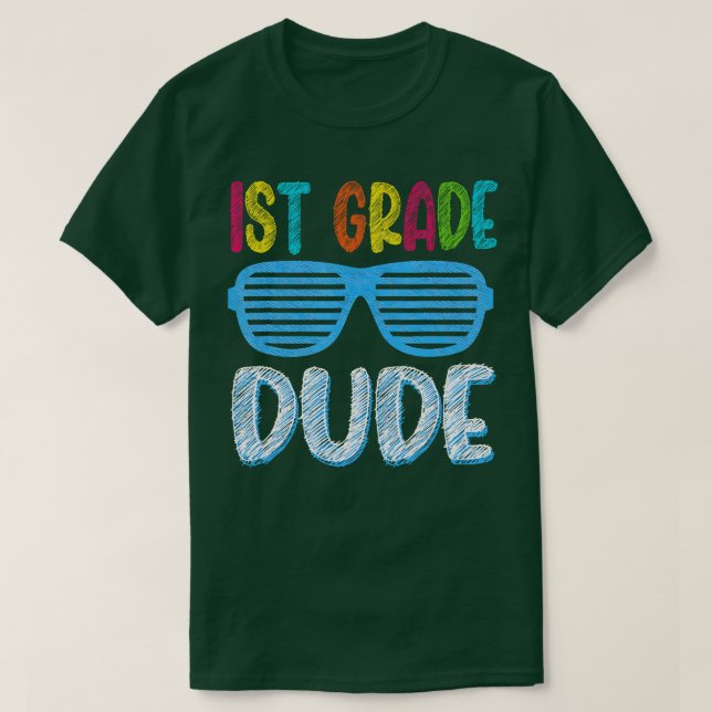 Back to School 1st Grade dude T-Shirt (Design Front)