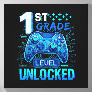 Back To School 1st Grade First Day Grade Unlocked Canvas Photo Tile