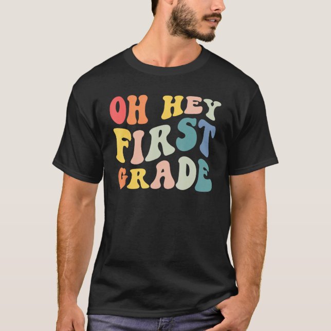 Back to School 1st Grade Grade Groovy Teacher Kids T-Shirt (Front)