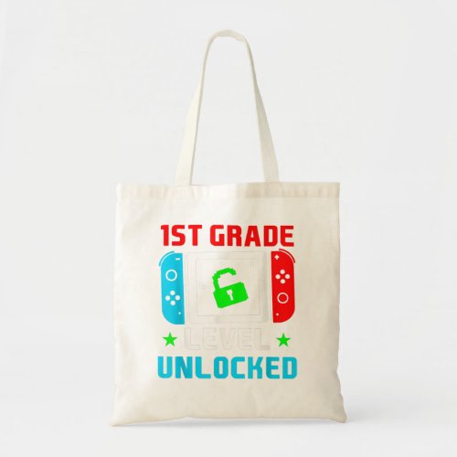 Back To School 1st Grade Level Unlocked Video Game Tote Bag