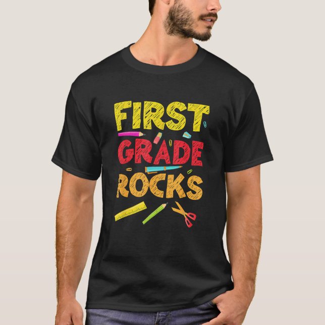 Back To School 1st Grade Rocks Student Teacher Tea T-Shirt (Front)