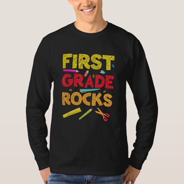 Back To School 1st Grade Rocks Student Teacher Tea T-Shirt (Front)