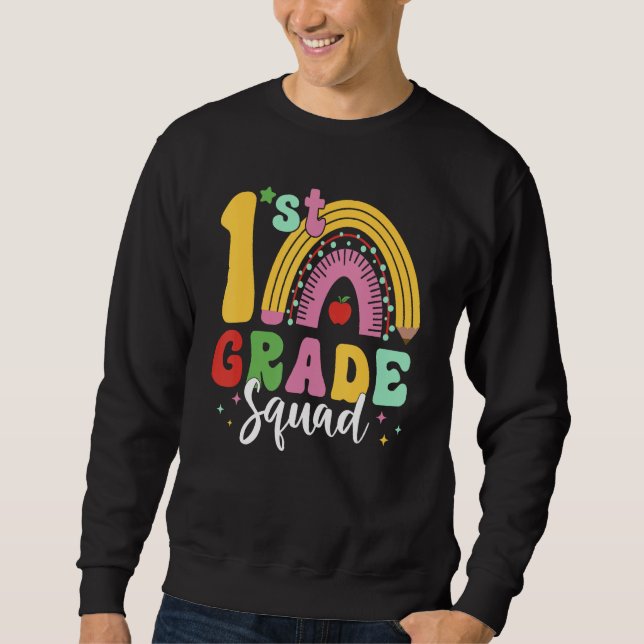 Back To School 1st Grade Squad Team Girls Boys Tea Sweatshirt (Front)