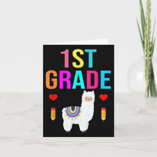 Back To School 1st Grade Teacher Llama Lover Gift  Card