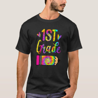 Back To School 1st Grade Teacher Pencil Tie Dye 1 T-Shirt