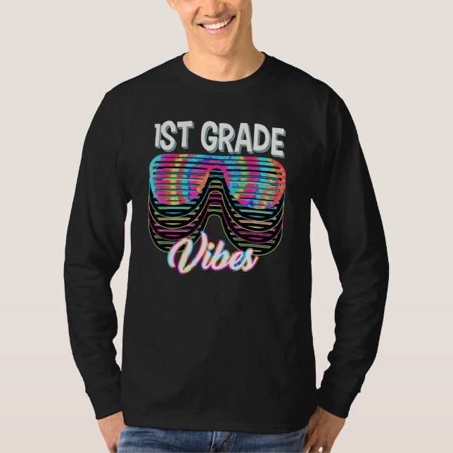 Back To School 1st Grade Vibes Girls Boys Tie Dye T-Shirt (Front)
