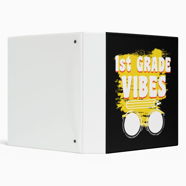 Back To School 1st Grade Vibes Shirt First Day 3 Ring Binder (Background)