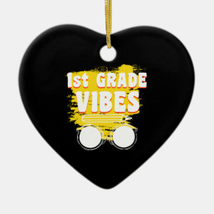 Back To School 1st Grade Vibes Shirt First Day Ceramic Ornament