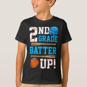 Back To School 2nd Grade Batter Up Baseball First T-Shirt