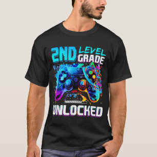 Back To School 2Nd Grade Level Unlocked Gamer Kids T-Shirt