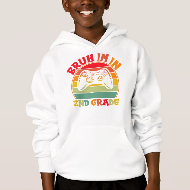 Back to School 2nd Grade – Rainbow Gaming Design Hoodie (Front)