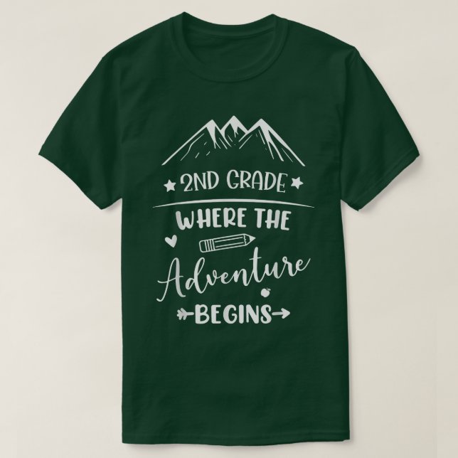 Back To School 2nd Grade Where The Adventure Begin T-Shirt (Design Front)