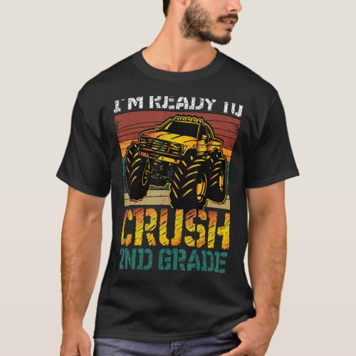 Back To School 2nd Second Grade Vintage Monster Tr T_Shirt