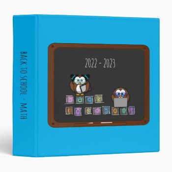 Back To School - 3 Ring Binder by just_owls at Zazzle