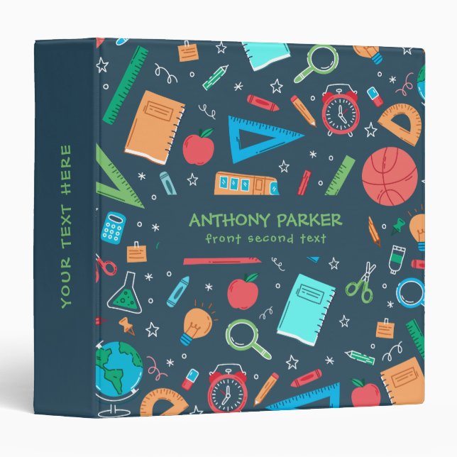 Back to School 3 Ring Binder (Front/Spine)
