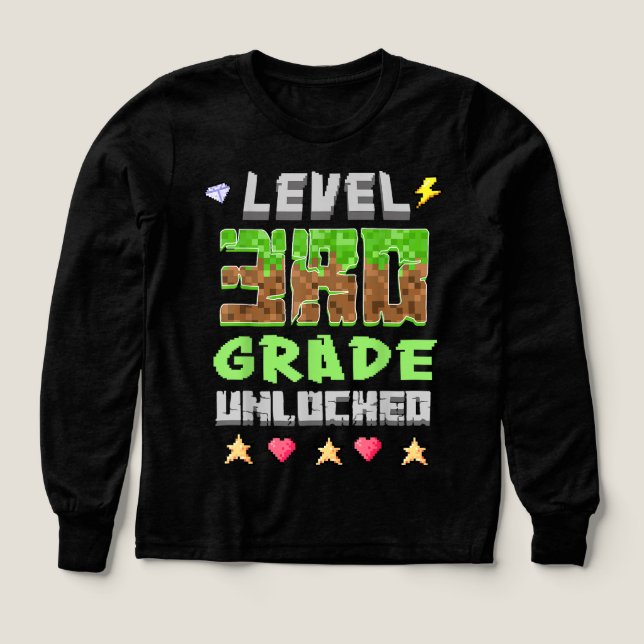 Back to School 3rd Grade Boys Gamer  Tri-Blend Shirts (Design Front)