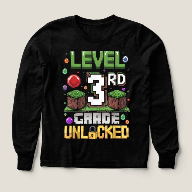 Back to School 3rd Grade Boys Gamer  Tri-Blend Shirts (Design Front)