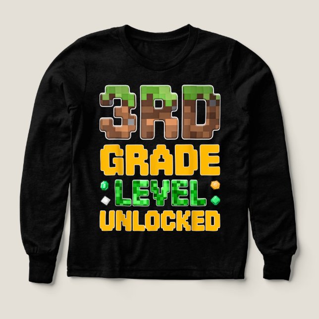 Back to School 3rd Grade Boys Gamer  Tri-Blend Shirts (Design Front)