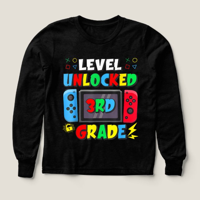 Back to School 3rd Grade Boys Gamer  Tri-Blend Shirts (Design Front)