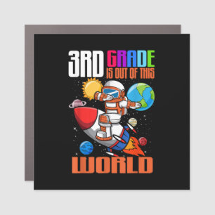 Back to School 3rd Grade Out of this World Space Car Magnet