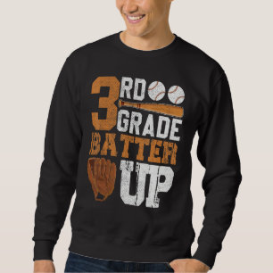 Back To School 3rd Grade Students Baseball Batter Sweatshirt