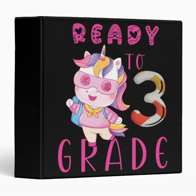 Back To School, 3Th Grade 3 Ring Binder (Front/Spine)
