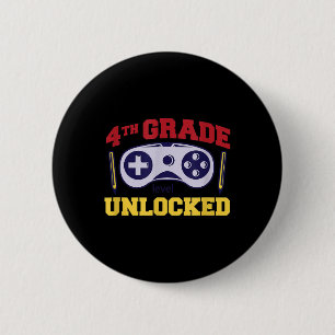 Back To School 4th Grade Level Unlocked Video Game Button