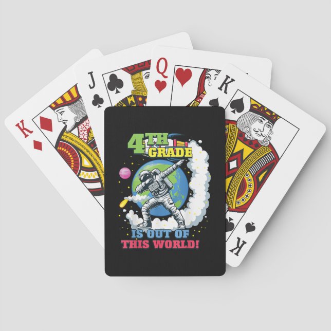 Back to School 4th Grade Space Out of this World Poker Cards (Back)