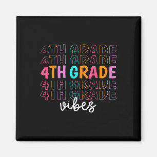 Back To School 4th Grade Vibes Retro Teacher Stude Magnet