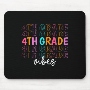 Back To School 4th Grade Vibes Retro Teacher Stude Mouse Pad