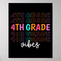 Back To School 4th Grade Vibes Retro Teacher Stude