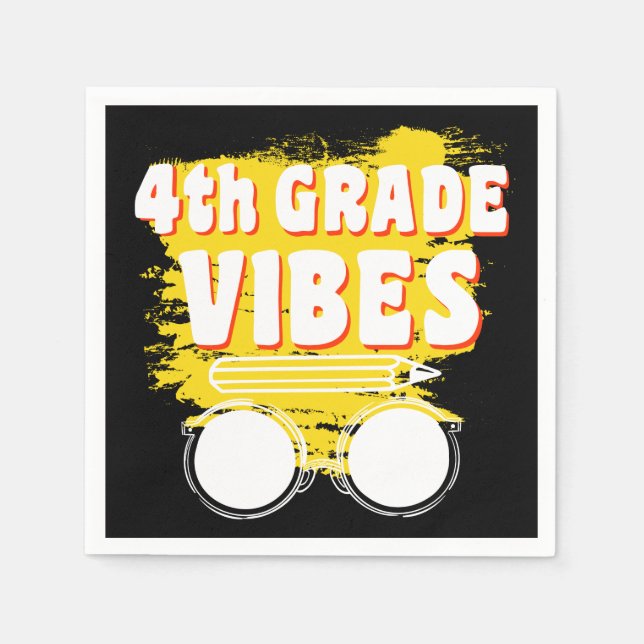 Back To School 4th Grade Vibes Shirt First Day Kid Napkins (Front)
