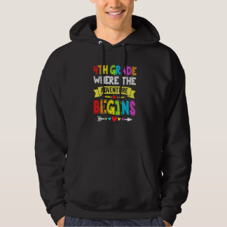 Back To School 4th Grade Where The Adventure Begin Hoodie