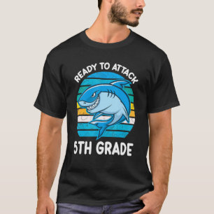 Back To School 5th Grade Kids Outfit Shark T-Shirt
