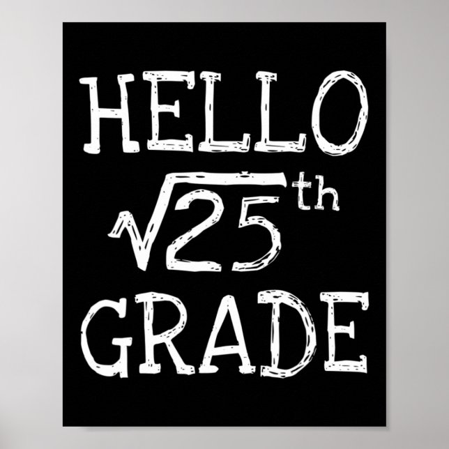 Back To School 5th Grade Square Root Of 25 Math Ki Poster (Front)