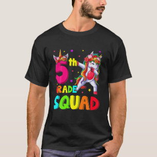 Back To School 5Th Grade Unicorn Dabbing Kids Boys T-Shirt