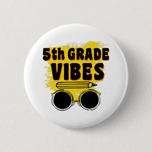 Back To School 5th Grade Vibes Shirt First Day Kid Button