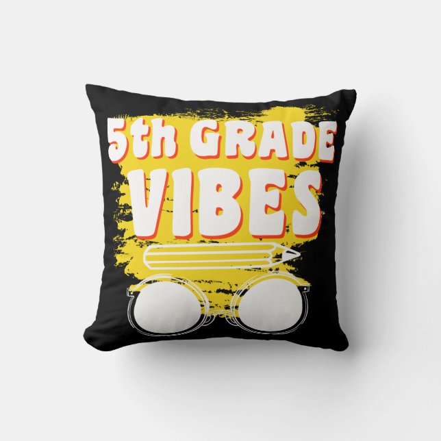 Back To School 5th Grade Vibes Shirt First Day Kid Throw Pillow (Front)