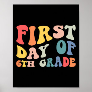 Back To School 6th Grade 6th Grade Groovy Teacher Poster
