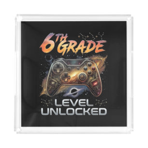 Back to School 6th Grade Boys First Day School Acrylic Tray