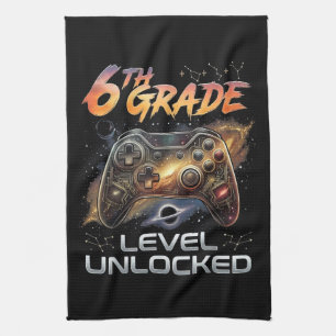 Back to School 6th Grade Boys First Day School Kitchen Towel