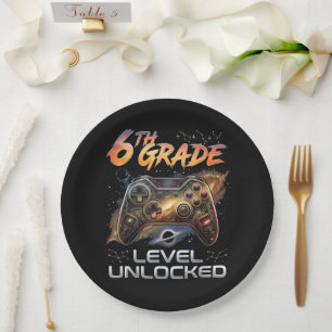 Back to School 6th Grade Boys First Day School Paper Plates