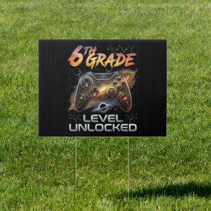 Back to School 6th Grade Boys First Day School Sign