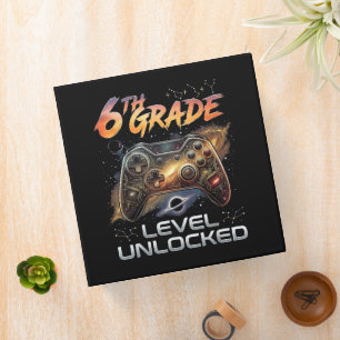Back to School 6th Grade Gamer First Day School 3 Ring Binder