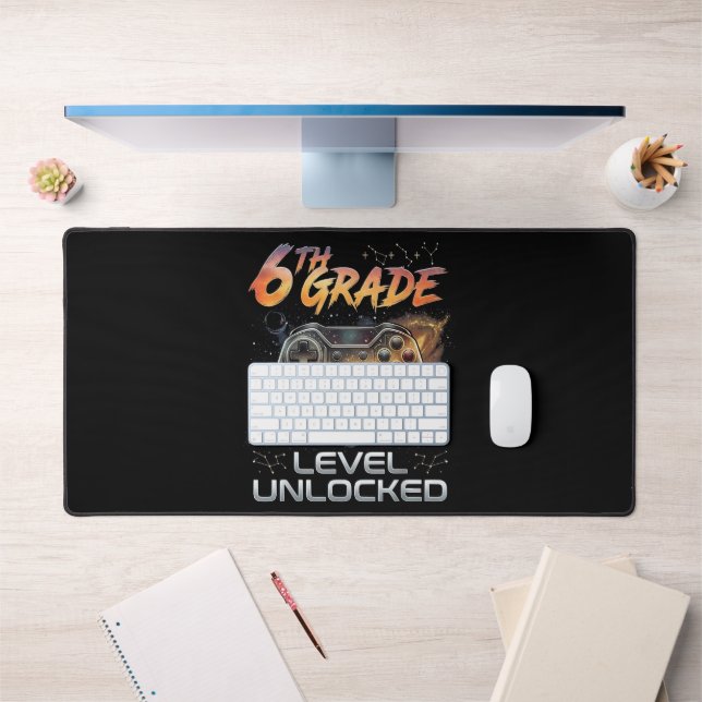 Back to School 6th Grade Gamer First Day School Desk Mat (Office 1)